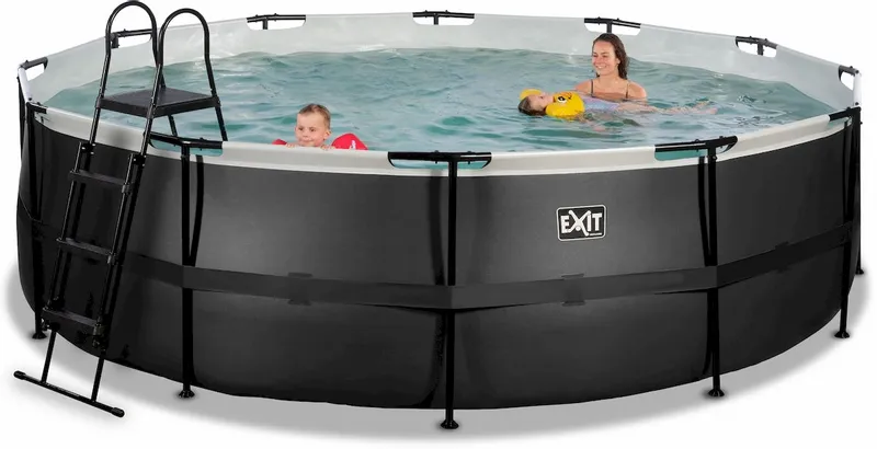 EXIT TOYS EXIT Black Leather Zwembad - 488 X 122 Cm - Met Zandfilterpomp En Trap 4 EXIT TOYS EXIT Black Leather Zwembad - 488 X 122 Cm - Met Zandfilterpomp En Trap - Afbeelding 4