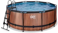 EXIT TOYS EXIT Wood Zwembad - 360 X 122 Cm - Met Zandfilterpomp En Trap