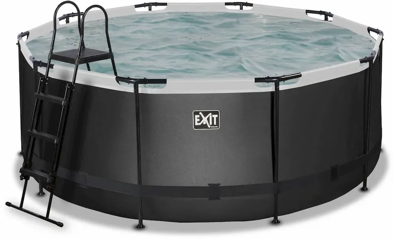 EXIT TOYS EXIT Black Leather Zwembad - 360 X 122 Cm - Met Zandfilterpomp En Trap