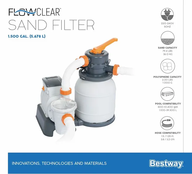 Bestway Flowclear Zandfilterpomp 5,6 M3/u - Afbeelding 8