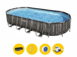Bestway Power Steel Oval Zwembad - 732 X 366 X 122 Cm - Met Filterpomp En Accessoires