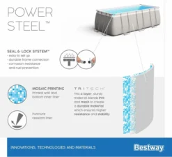 Bestway Power Steel Rectangular Zwembad - 404 X 201 X 100 Cm - Met Filterpomp En Accessoires -Bestway Verkoop bestway power steel rectangular zwembad 404 x 201 x 100 cm set 14